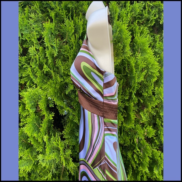 LAUNDRY BY SHELLI SEGAL SILK ABSTRACT DESIGN DRESS - Picture 5 of 9